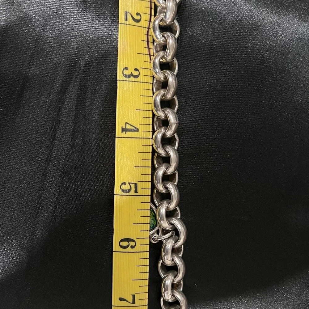 Uno de 50 Chunky Chain Bracelet with Teal Crystal Charm | - Picture 3 of 3